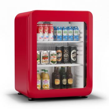 Refrigerador de Bebidas Klarstein Audrey Evo | Diseño Retro | Puerta de Cristal | 68 L | Clase Energética C