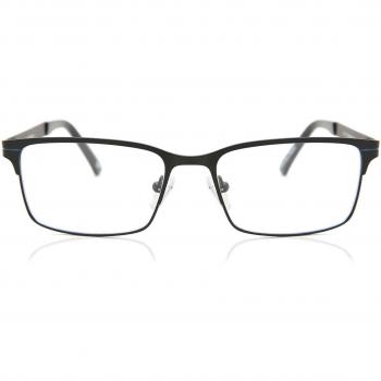Gafas Recetadas para Hombre - Armazón Completo Rectangular Metálico Negro - Gafas Anti-Azules - SmartBuy Collection