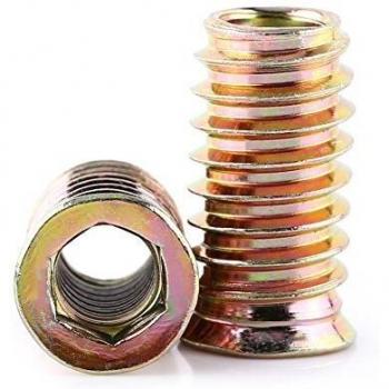 20 piezas tuercas hexagonales, insertos de madera surtidos M6 / M8 / M10 aleación de zinc muebles tuerca de accionamiento hexagonal inserto de rosca surtido de tuercas de madera