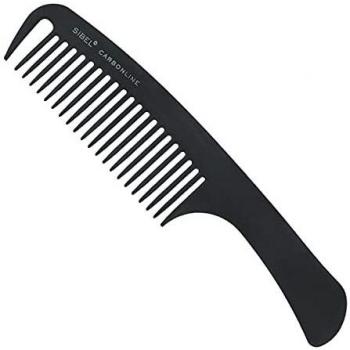 Peine de Carbono Antiestático Sibel con Mango y Dientes Anchos 21.8 cm