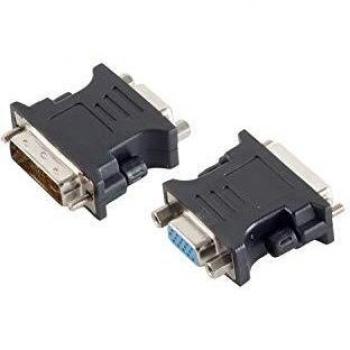 Adaptador DVI-I 12+5 a VGA Macho/Femenino Negro Oro
