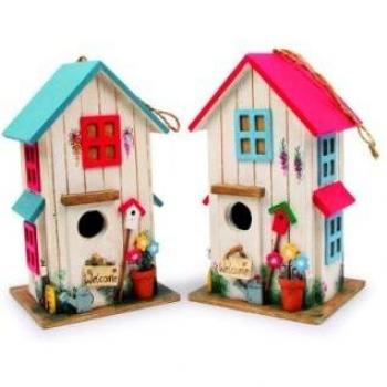 Small foot by legler casitas con adornos detallados para pajaros acogedor hogar para pajaros cantores en invierno con solapa con cierre
