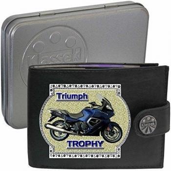 TRIUMPH TROPHY 1215 Motocicleta Accesorio Regalo Klassek Billetera Cartera para hombre de cuero auténtico