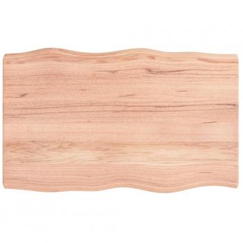 vidaXL Table Top Light Brown 80x50x(2-6) cm Treated Solid Wood Live Edge