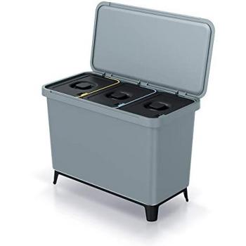 Sistema clasificador de reciclaje 3x10L color gris KEDEN
