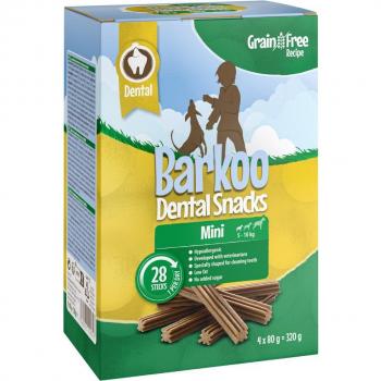 Barkoo Dental Snacks para perros - Sin cereales - Pack Ahorro - Perros pequeños (28 uds. - 320 g)