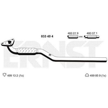 Tubo de escape ERNST 033404 para OPEL Meriva A, tubo delantero