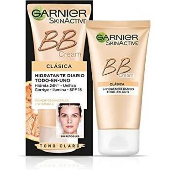 Garnier Skin Active BB Cream - Crema Hidratante con Color y Vitamina C y Protección Solar SPF 15 Hidrata y Unifica el tono, Color: Tono Medio - 50 ml