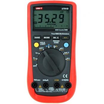 UNI-T UT61D Multimetro Digital RMS 6000 Condes Auto Range LCD Luz de fondo-rojo y negro