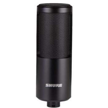 Shure SM4-K - Micrófono de condensador de gran diafragma, polarización externa, ideal para podcasting con soporte articulado y funda