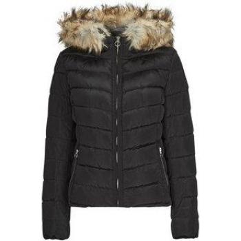 Only Women's Black Quilted Hooded Jacket - Size L