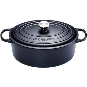 Le Creuset 33cm Oval Cast Iron Dutch Oven in Matte Black