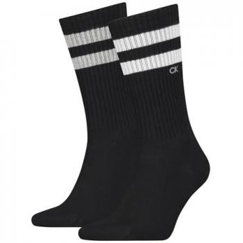 Calcetines Deportivos de Rayas Calvin Klein - 2 Pares Unisex Negros 43/46