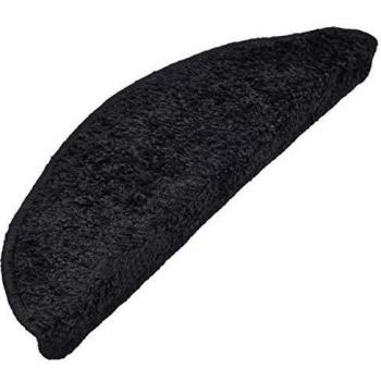 vidaXL 15x Alfombrilla de Escalera Bricolaje Casa Hogar Decoración Bricolaje Moqueta Antideslizante Felpudo Funda Esterilla Cubre Suelo 65 x 25 cm Negro