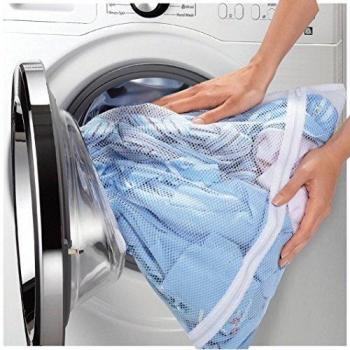Domopak® Premium lavadora bolsa bolsas para ropa sucia, color blanco lavado de malla con cremallera bolsas – apto para ropa interior, ropa interior, sujetador y calcetines – pequeño 35 x 50 cm