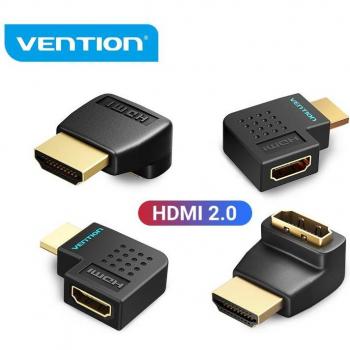 Adaptador HDMI Vention 270 Grados, Convertidor de HDMI Macho a HDMI Hembra en Ángulo Recto de 90 Grados para PS4 y HDTV, Extensor 4K HDMI 2.0 Negro