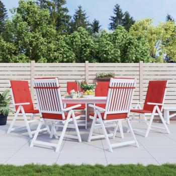 Highback Garden Chair Cushions Set of 6 Red Fabric 47.2x19.7x1.2