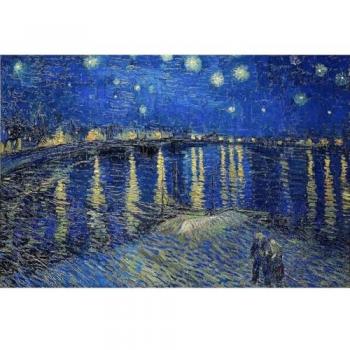 Impresión sobre Lienzo Noche Estrellada sobre el Ródano, Poliéster, Madera, Multicolor, 120x3x60 cm