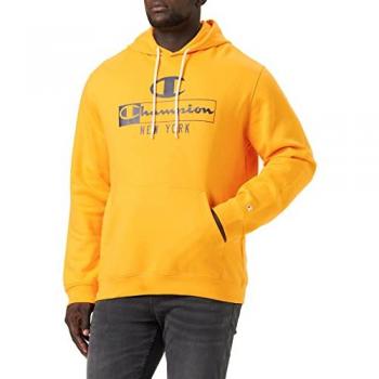 Sudadera con capucha Champion Logo New York amarilla, talla XXL, modelo Graphic Shop Authentic-Fall Fleece Sweatshirt en color amarillo (Mustard Yellow)