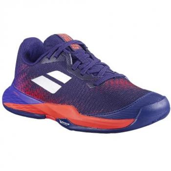 Zapatillas Babolat Jet Mach 3 Para Niños Todas Las Superficies Azul y Coral - Talla 33