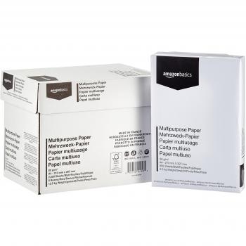Papel Multiusos para Impresora A4 80gsm - 2500 Hojas, 5 Paquetes de 500, Blanco