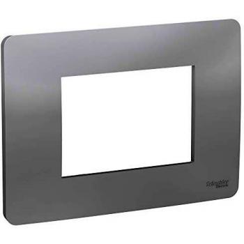 Marco Italiano 3 Módulos Aluminio Schneider NU210330