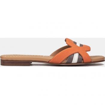 Sandalias planas de piel en color caramelo modelo CAMPELLO