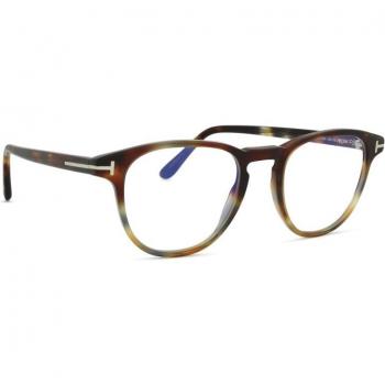 Tom Ford FT5899-B 055 48 Coloured Havana Sunglasses, Brown unisex, Size: 48 MM Blue Block Eyewear Frames