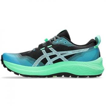 Zapatillas ASICS GEL-Trabuco 12 para hombre, color negro con azul cielo y verde, talla 40 EU