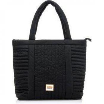 Mustang Lian2 Bolso de Hombro Mujer Tejido Acolchado Negro con Cierre Cremallera
