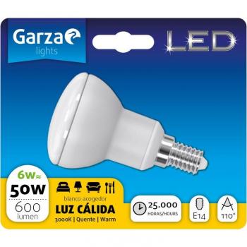 Garza Bombilla Reflectora R50 LED 6W E14 Blanco Cálido