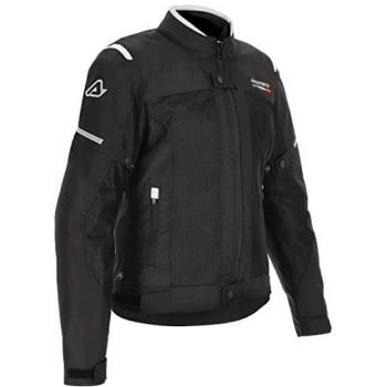 Acerbis Chaqueta de Moto para Mujer Ruby Negro-Blanco, Chaqueta textil para motocicletas, color negro y blanco, talla XS