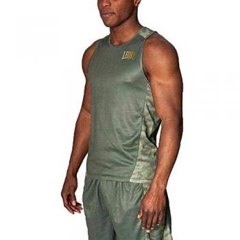 Leone 1947 - Camiseta de Boxeo, Color Verde Camuflaje, Talla M