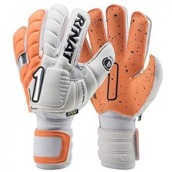 Rinat Egotiko Quantum Spine Turf Guante De Portero, Unisex Adulto, Blanco/Naranja, 8