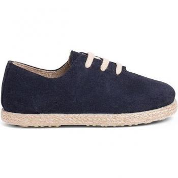 Zapatillas de serraje y yute para niños con cordones Pisamonas