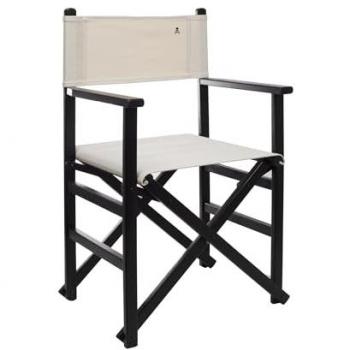 Sillón Director Plegable Estructura Color Wengué con Lona Piedra, Fabricado en Madera de Haya de Primera Calidad Scalpers