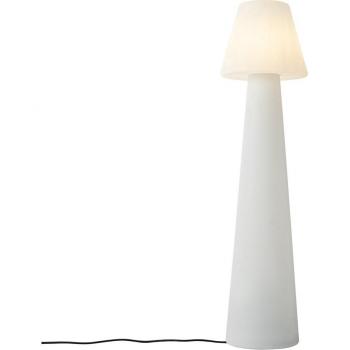Lámpara de pie de exterior moderna blanca IP44 Katrijn, plástico redonda, compatible con LED, máximo 2 x 23 Watt