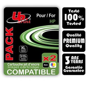 Pack de 2 Cartuchos de Tinta UPrint Compatible HP 338/343 XL - Negro y Color (Cian, Magenta, Amarillo) - Remanufacturado - Garantía 3 Años