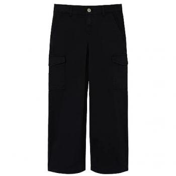 Name It Rose 8108-BA Girls' Wide Twill Cargo Pants, Black