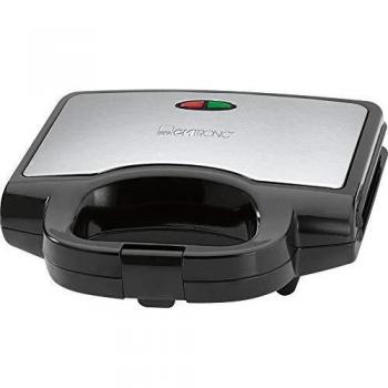 Clatronic ST 3628 - Sandwichera para 2 sandwiches, antiadherente, acero inoxidable, 700 w, color negro y plata