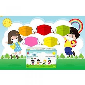 Infantiles-Made in Italy -Multicolor- 50 Mascarillas médico-quirúrgicas para niños - Desechables 3 capas - Certificado CE -Homologadas-Tip II- 2- 3 capas - Polipropileno