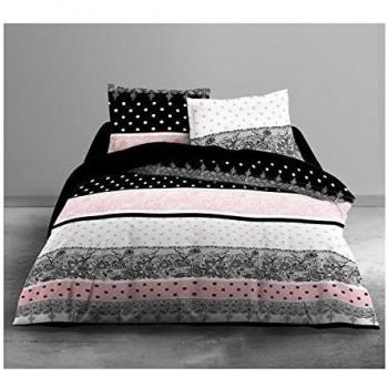 Today - Juego de edredón enjoy Boudoir 100% algodón - 1 funda de edredón de 240 x 260 cm + 2 fundas de almohada 63 x 63 cm), color blanco, rosa...