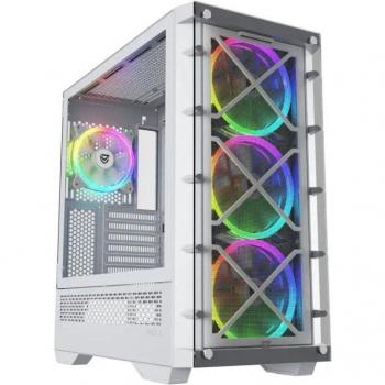 Nfortec Draco X White - Caja Gaming con Cristal Templado, USB 3.2 y RGB en Color Blanco