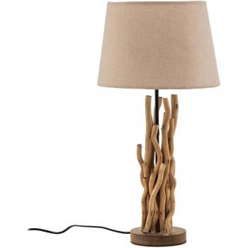 Lámpara de mesa Agar de madera y tela