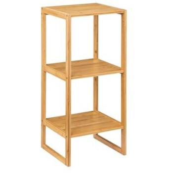 Estantería Modular de Bambú con 2 Niveles y Diseño Compacto 84x35.1x33.5cm