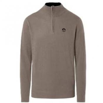 Jersey de Media Cremallera North Sails 12Gg para Hombre en Mezcla de Lana y Cachemir, Color Melange Fossil, Casual, Talla M