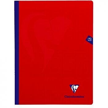 Clairefontaine 339341C - Un cahier broché cousu fil Mimesys 192 pages 24x32 cm 90g grands carreaux, couverture polypro