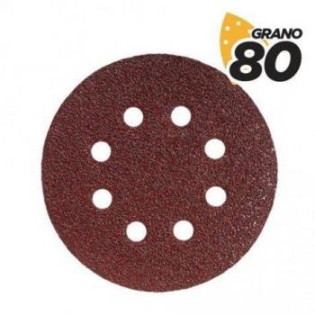 Pack de 10 Lijas con Velcro para Lijadora BL0150 - 125mm - Grano 80
