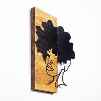 Decoración Mural de Madera y Metal Wellhome - Diseño de Mujer - 35x3x50cm