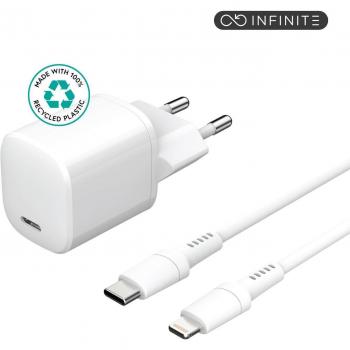 Cargador Rápido eSTUFF ES637500 para Smartphone y Tableta, Blanco, Corriente Alterna, 20W, USB Tipo C